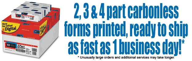 2 3 & 4 part carbonless forms printing service
