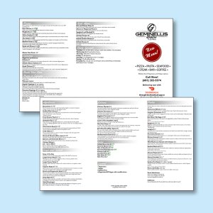 (image for) Restaurant Menus - 8.5x14