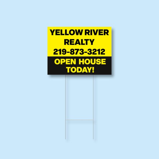 (image for) 24"x18" 4mm Coroplast Yard Signs with Step Stakes