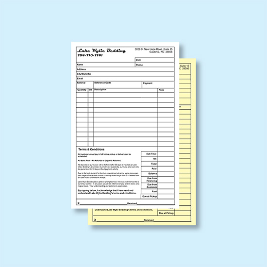 (image for) 2 Part Carbonless Forms - 5-1/2 x 8-1/2