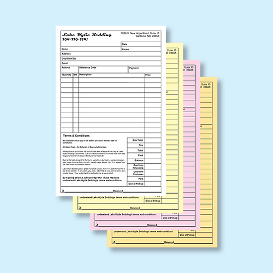 (image for) 4 Part Carbonless Forms - 5-1/2 x 8-1/2