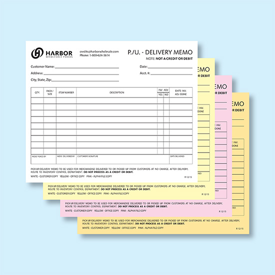 (image for) 4 Part Carbonless Forms - 8-1/2 x 7