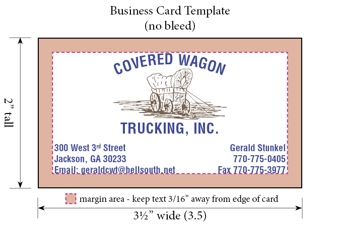 Business Card Template (no bleed)