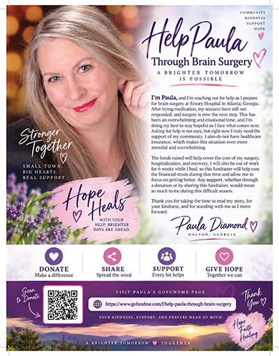 Custom graphic design example - fundraising flyer